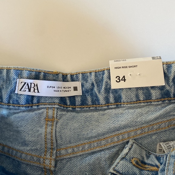 ZARA New Women’s High Rise Jean Shorts - Picture 4 of 8